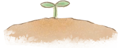 植えた苗が少し育つイラストイメージ